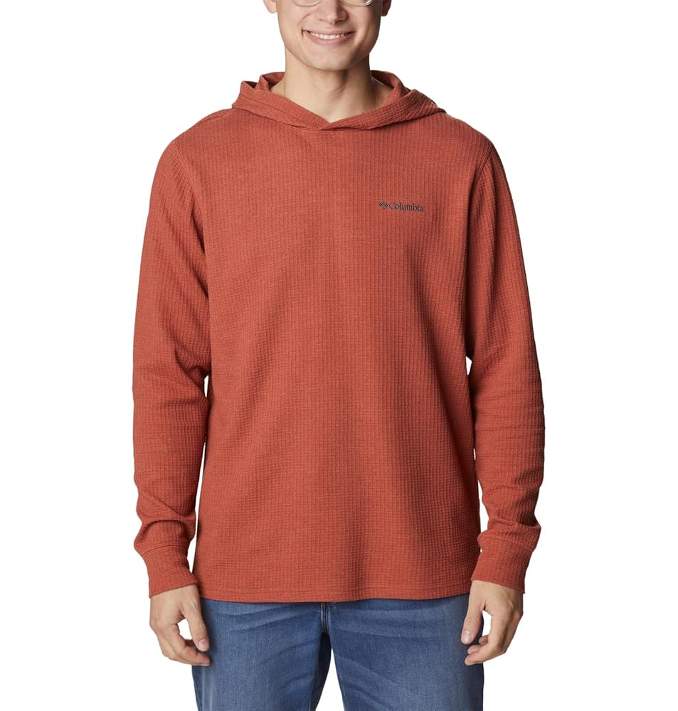 パーカー・フーディ COLUMBIA Men Hoodies 1773271 839 Red Columbia Men's Pine Peak Waffle Hoodie, Warp Red Heather